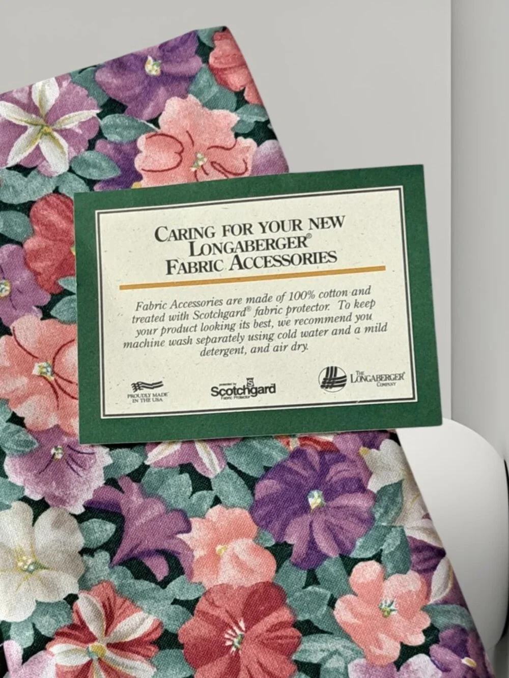 Longaberger Set Of 2 Petunia Fabric Napkins With Purple Trim Brand New